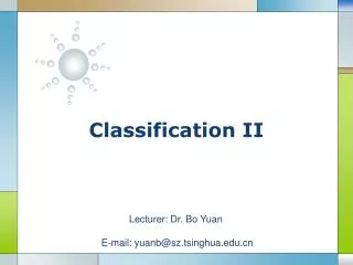Classification II