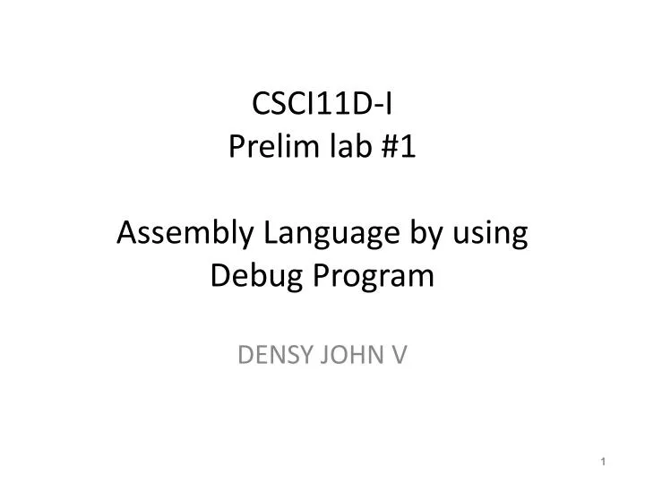 csci11d i prelim lab 1 assembly language by using debug program