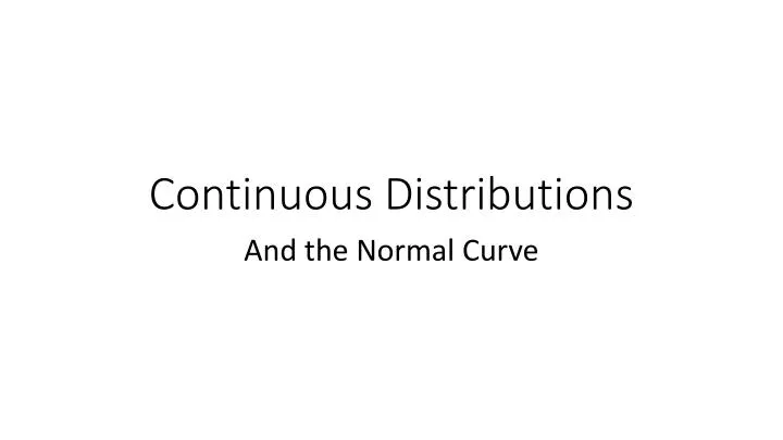 continuous distributions