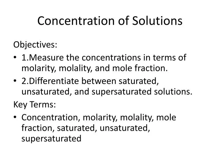 concentration of solutions