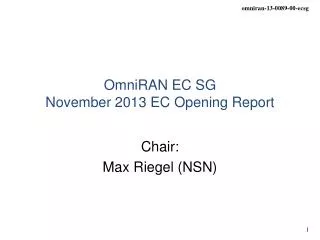 OmniRAN EC SG November 2013 EC Opening Report