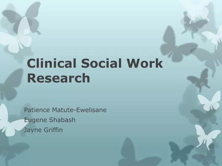 clinical s ocial w ork research