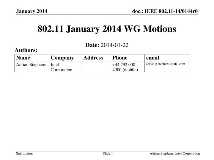802 11 january 2014 wg motions
