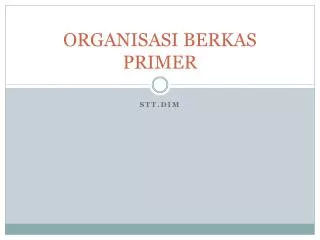 organisasi berkas primer