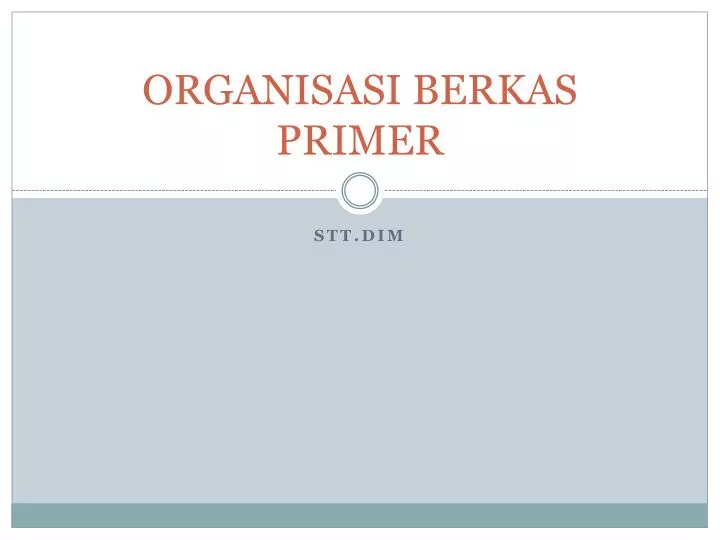 organisasi berkas primer