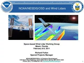NOAA/NESDIS/OSD and Wind Lidars