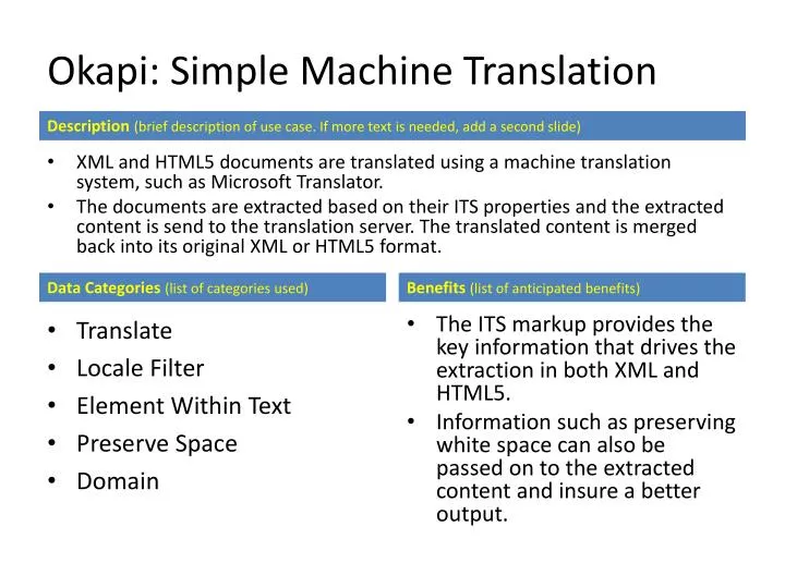 okapi simple machine translation