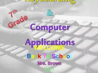 Keyboarding &amp; Computer Applications