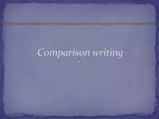 Comparison writing