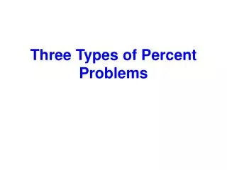 Three Types of Percent Problems