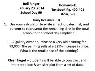 Bell Ringer January 23, 2014 School Day 99