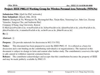 Project: IEEE P802.15 Working Group for Wireless Personal Area Networks (WPANs)