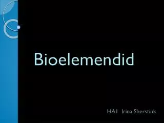 bioelemendid