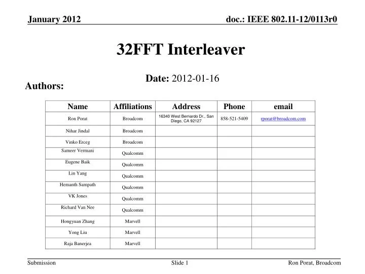 32fft interleaver