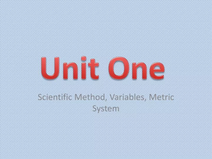 scientific method variables metric system
