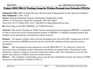 Project: IEEE P802.15 Working Group for Wireless Personal Area Networks (WPANs)