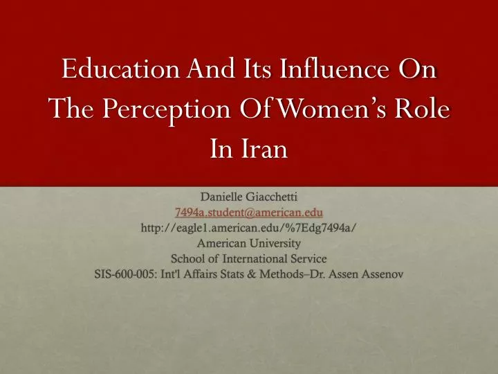 education and its influence on the perception of women s role in i ran