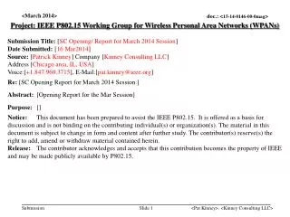 Project: IEEE P802.15 Working Group for Wireless Personal Area Networks (WPANs)