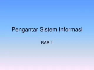pengantar sistem informasi