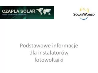 podstawowe informacje dla instalator w fotowoltaiki