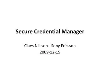 Secure Credential Manager