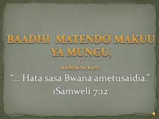 baadhi matendo makuu ya mungu