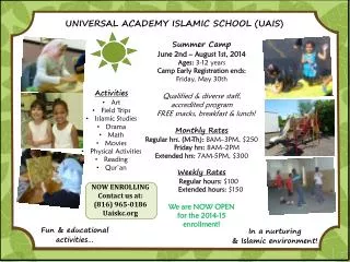 UNIVERSAL ACADEMY ISLAMIC SCHOOL (UAIS)