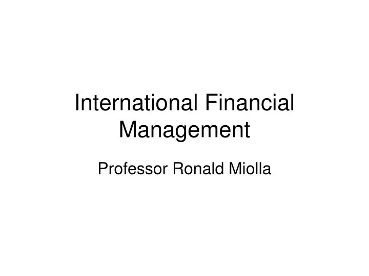 international financial management