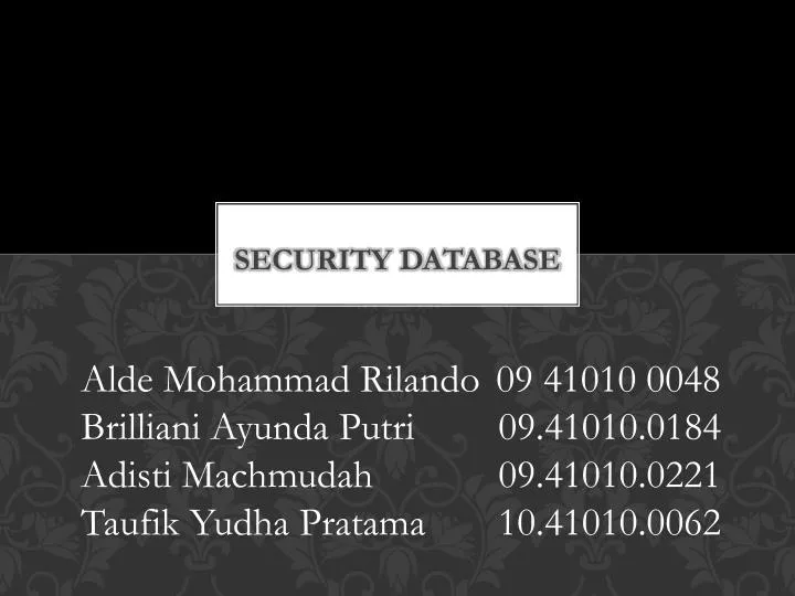 security database