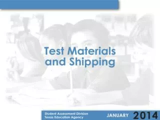 Test Materials Aids/Tools Available Distribution Model Additional Orders