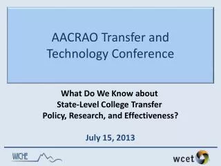AACRAO Transfer and Technology Conference
