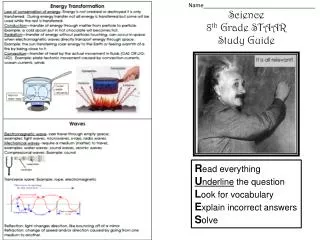 Science 8 th Grade STAAR Study Guide