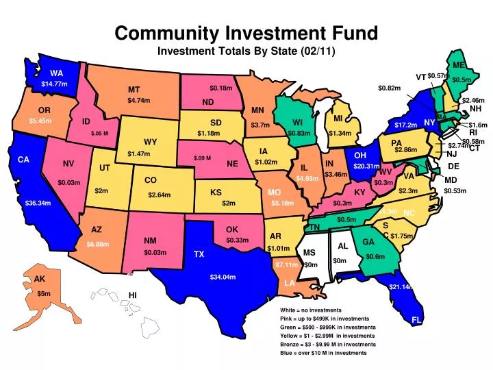 community investment fund investment totals by state 02 11