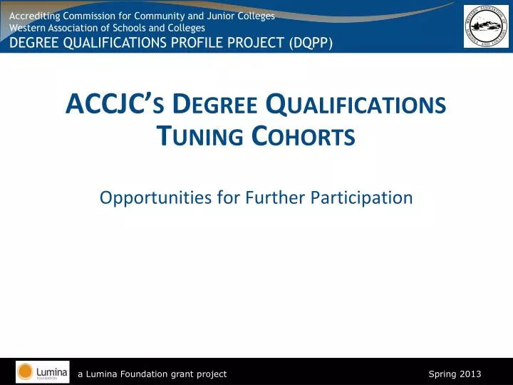 accjc s degree qualifications tuning cohorts