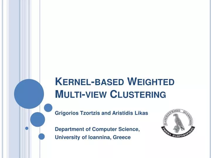 kernel based weighted multi view clustering