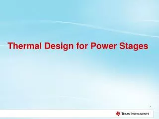 Thermal Design for Power Stages