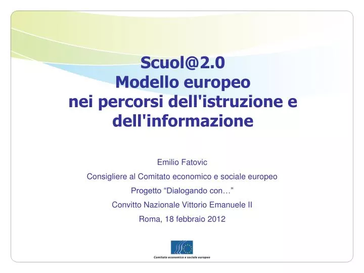 scuol@2 0 modello europeo nei percorsi dell istruzione e dell informazione
