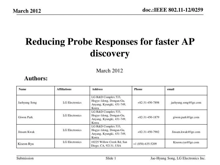 reducing probe responses for faster ap discovery