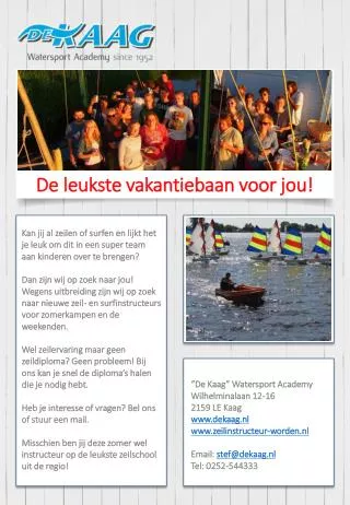 De leukste vakantiebaan voor jou!