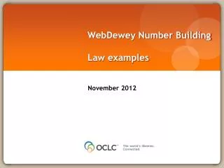 WebDewey Number Building Law examples