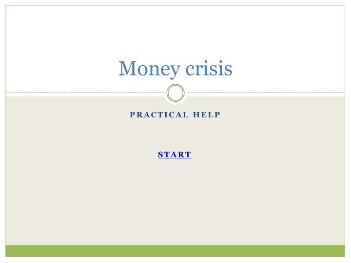 money crisis