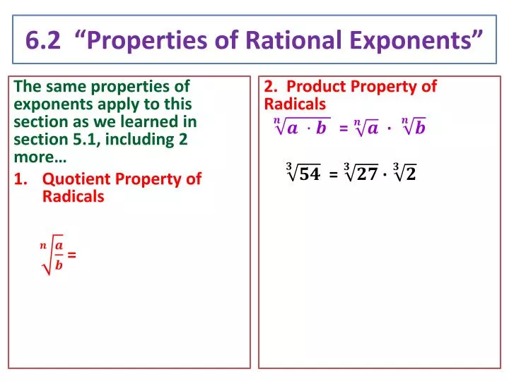 6 2 properties of rational exponents