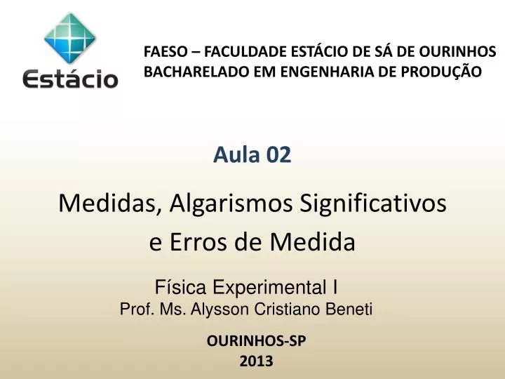 f sica experimental i prof ms alysson cristiano beneti