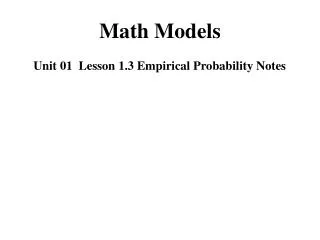 Math Models