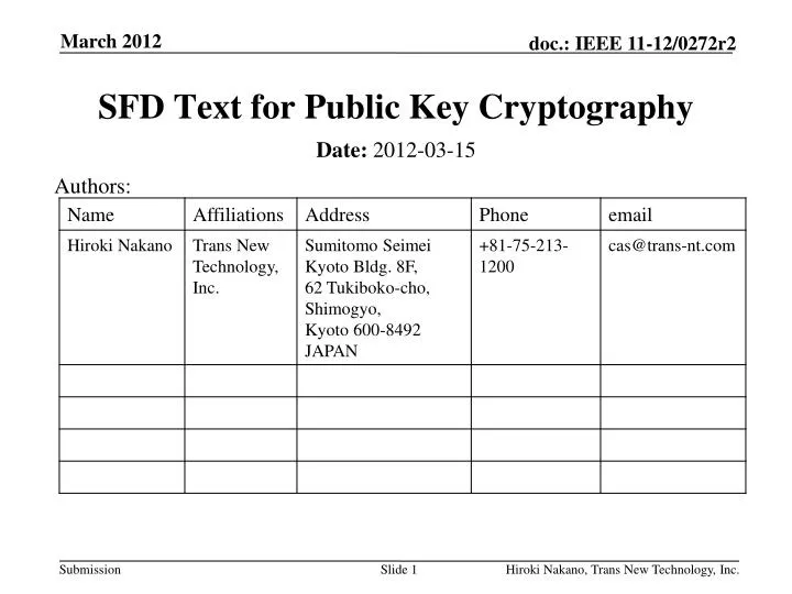 sfd text for public key cryptography