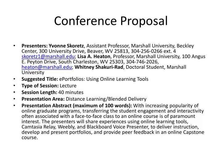 conference proposal