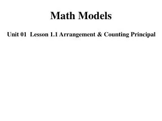 Math Models