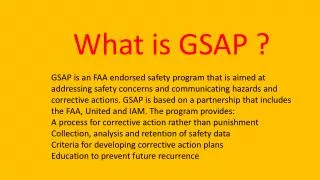 What is GSAP ?