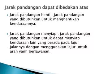 jarak pandangan dapat dibedakan atas