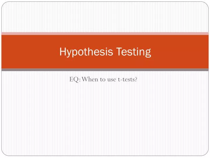 hypothesis testing